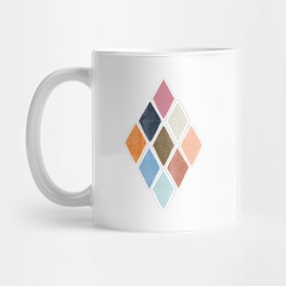 Boho Bohemian Geometric Diamond Pattern Multicolor Art Print Mug